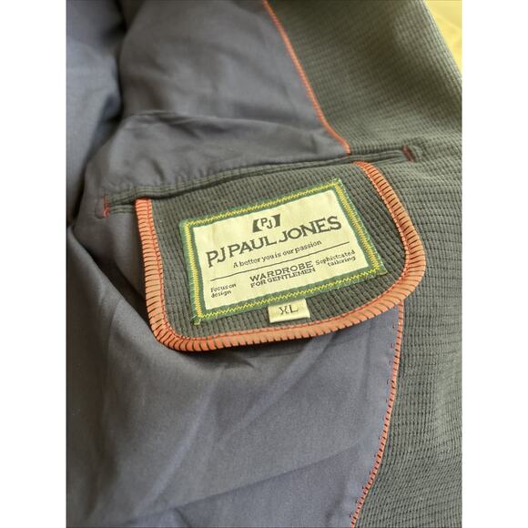 PAUL JONES Men Casual Corduroy Navy Blazer Jacket Stylish Suit Jackets Coat XL - Picture 8 of 11